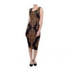 Net-Steals New for 2021, Sleeveless Pencil Dress - Gold on Black
